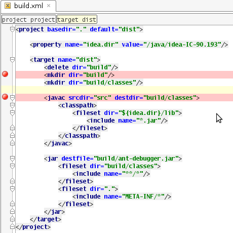 Ant breakpoints