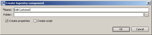 Create tapestry component dialog