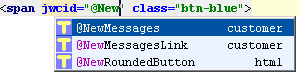Smart component type completion