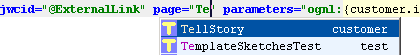 Page attribute value smart completion